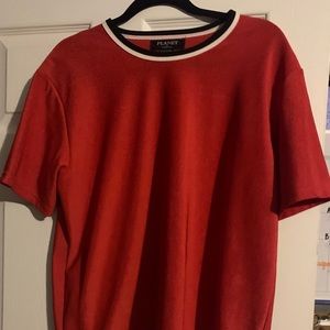 A Red and Black Lined T-Shirt